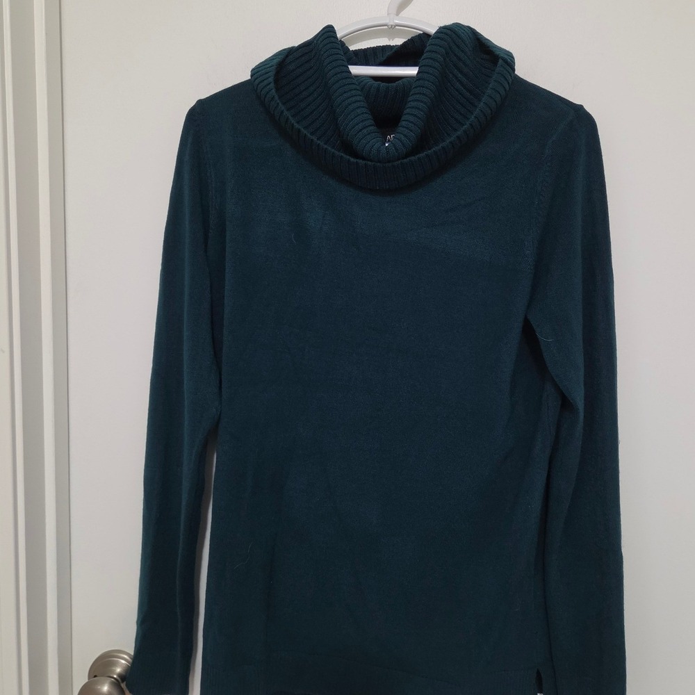 Apt 9 Womens XXL Dark Teal Green Cowl Neck Ribbed Knit Sweater Long Sleeve
